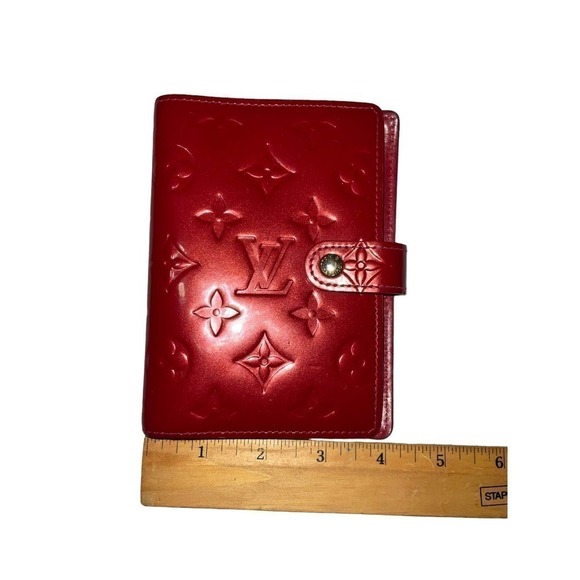 Louis Vuitton Red Vernis Leather Small Ring Agenda Cover - Picture 10 of 16
